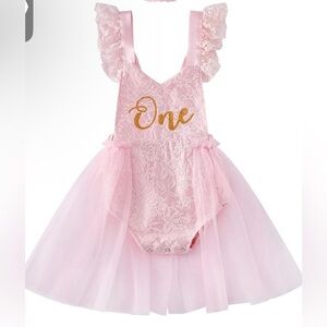 Pink 'One' Birthday Tutu Romper